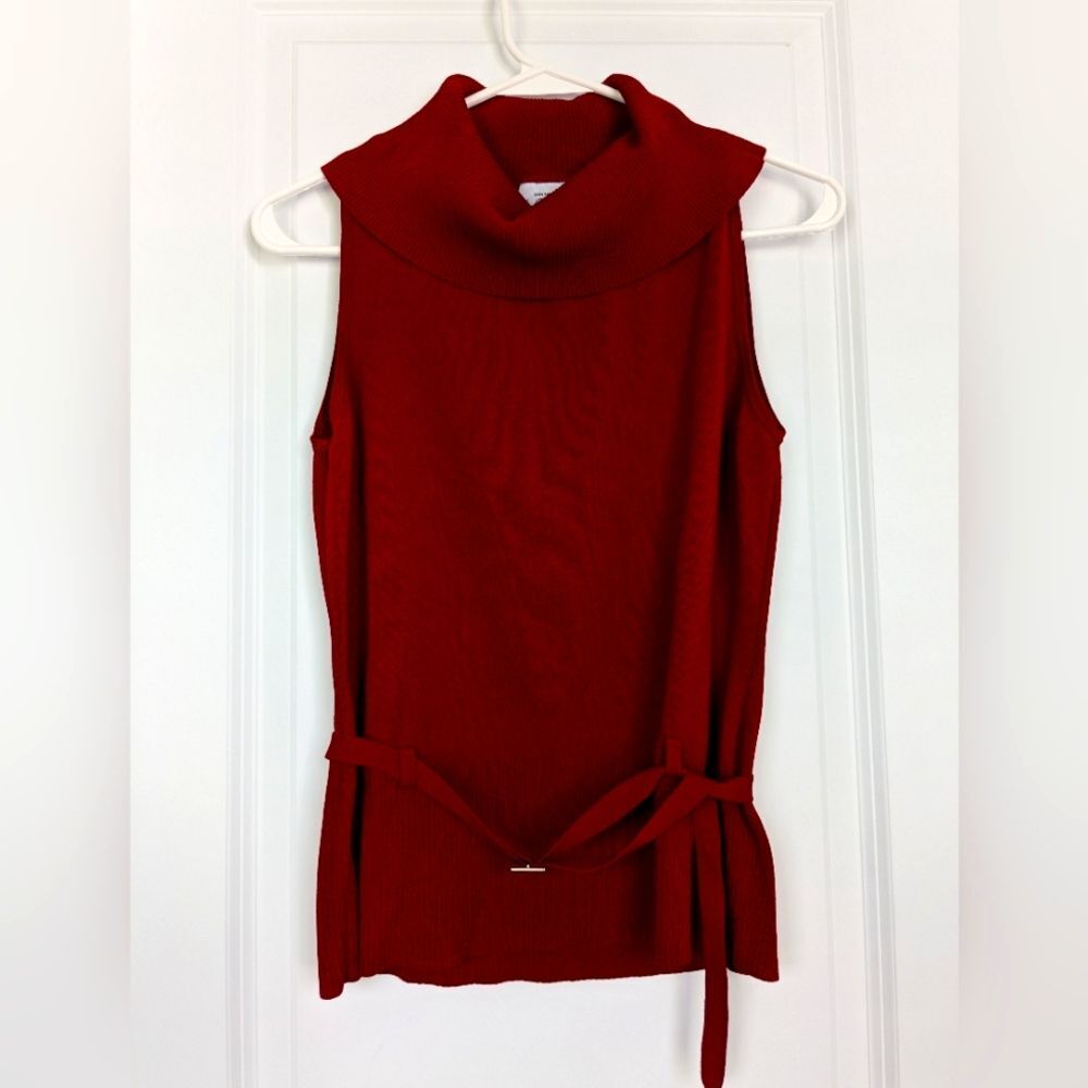 Loft Belted Turtleneck Sweater Tank Size Large